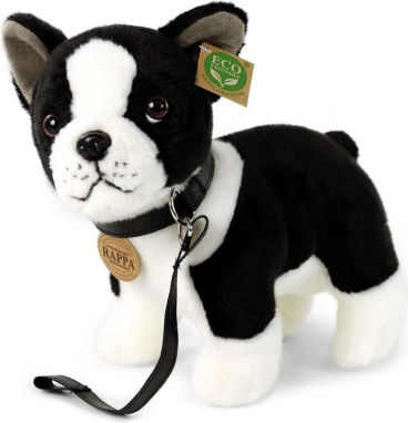 Bouledogue français en peluche avec laisse 23 cm écoresponsable