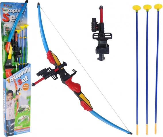 Set de tir à l’arc pour enfants avec cible, 3 flèches et viseur lumineux 98 cm