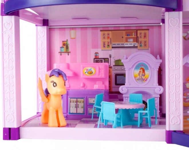 Maison de poupée avec poneys