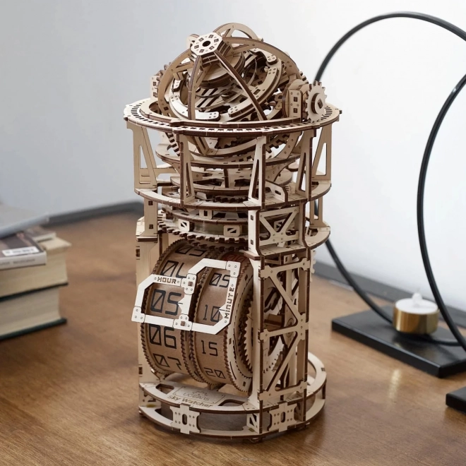 Ugears modèle mécanique en bois mécanisme d'horloge avec tourbillon