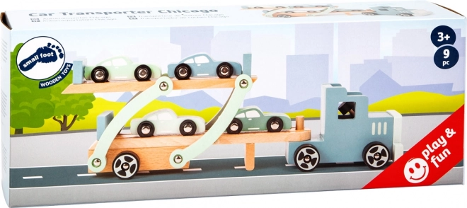 Camion en bois avec remorque porte-voitures Chicago – small foot