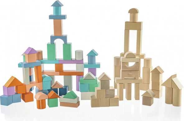 Jeu de construction en bois pour enfants 100 pcs