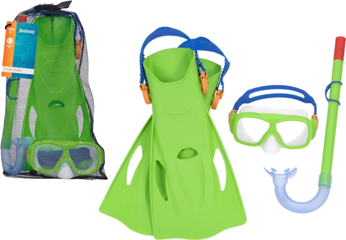 Set de plongée masque, tuba et palmes Bestway – Vert