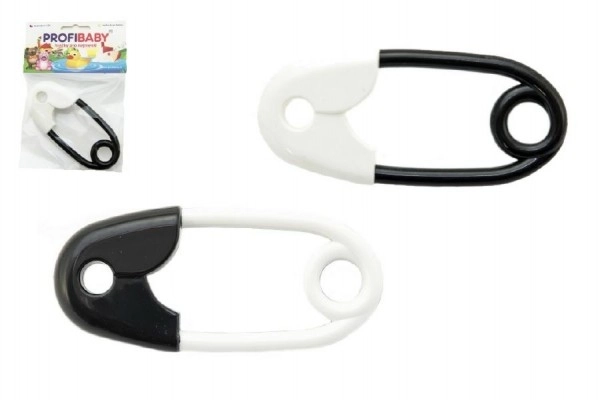 Hochet épingle plastique noir et blanc 12cm assortis 2 types en sachet 0m+