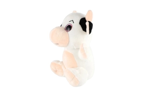 Animal en peluche grandes yeux 18 cm sur carte