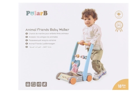 Chariot de marche en bois animaux