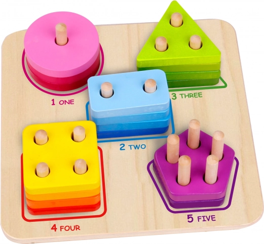 Tooky Toy trieur géométrique en bois pour apprendre les formes et compter