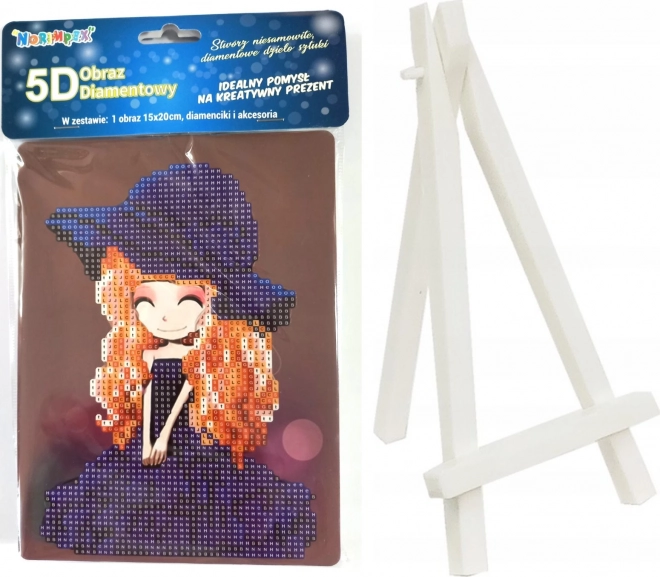 Peinture diamant fille 15 × 20 cm avec support