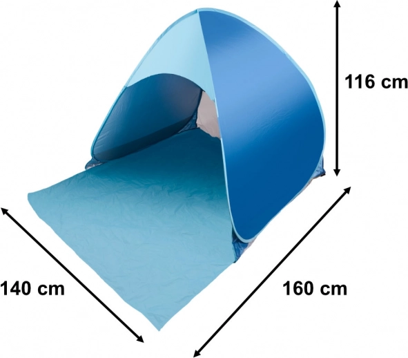 Tente de plage auto-déployante bleue