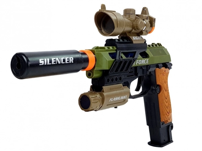 Ensemble militaire Pistolet Fusil Couteau Médaille Cible Son