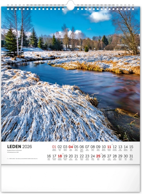 Calendrier mural Šumava 2026