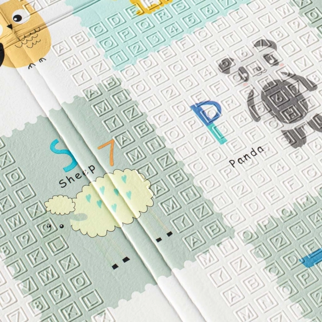 Tapis éducatif pliable en mousse à double face 179x198 éléphants/images