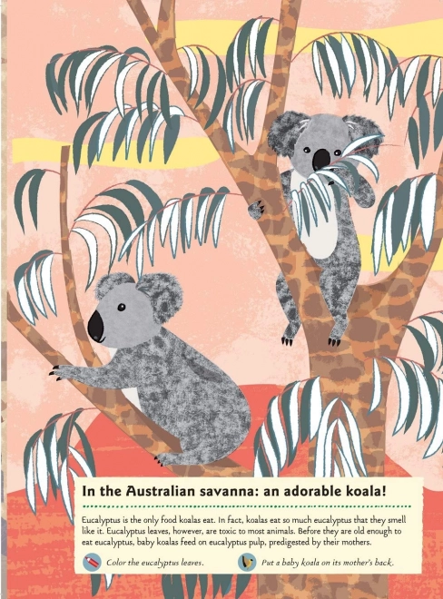 Livre d'activités avec autocollants - Animaux de la savane