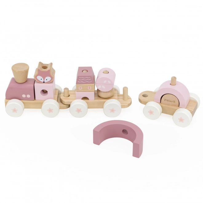 Viga PolarB circuit de train rose avec wagons et blocs