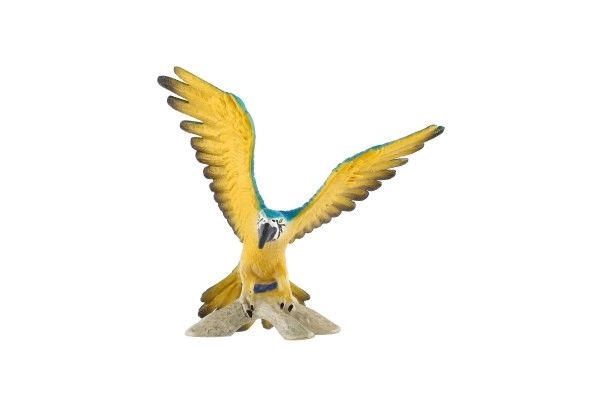 Ara ararauna plastifiée 9cm en sachet