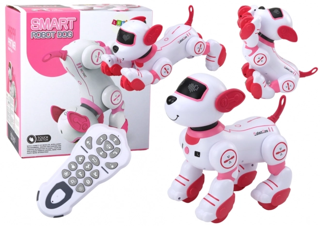 Chien robot interactif dansant télécommandé rose