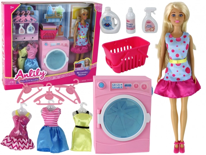 Anlily Ensemble d'accessoires pour poupées pour le lavage du linge Machine à laver XXL