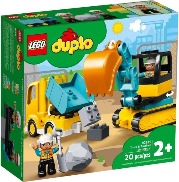 Camion-benne et excavatrice à chenilles Lego Duplo
