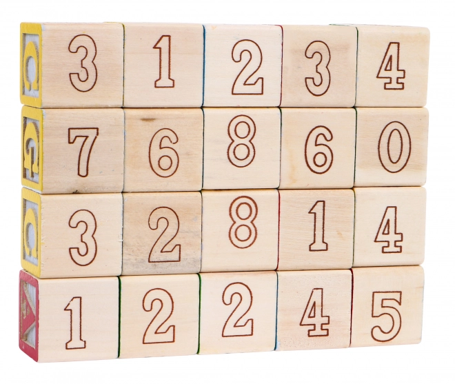 Camion en bois avec remorque et blocs pour enfants 2+ Jouet éducatif + blocs avec lettres et chiffres