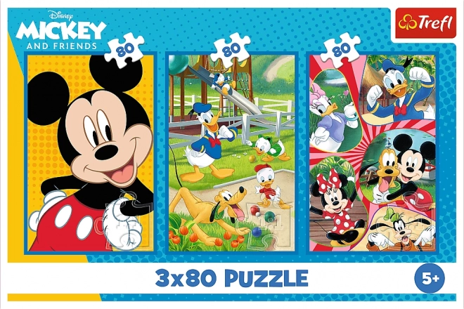 Puzzle Équipe Mickey Mouse 3x80 pièces