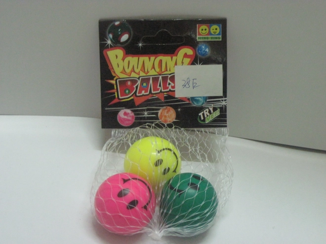 Balles rebondissantes Sourire – 3 pièces, 3 cm