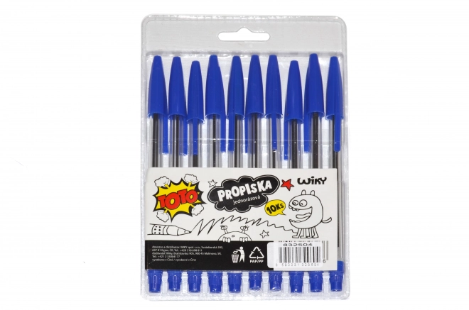 Stylos jetables TOTO - recharge bleue, 10 pièces
