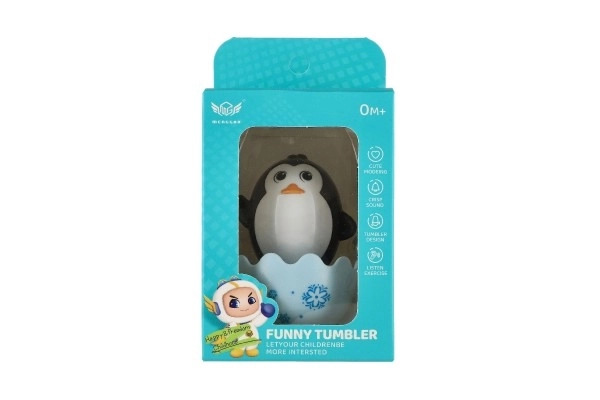 Pingouin culbuto avec grelot, 8 cm, jouet pour bébés