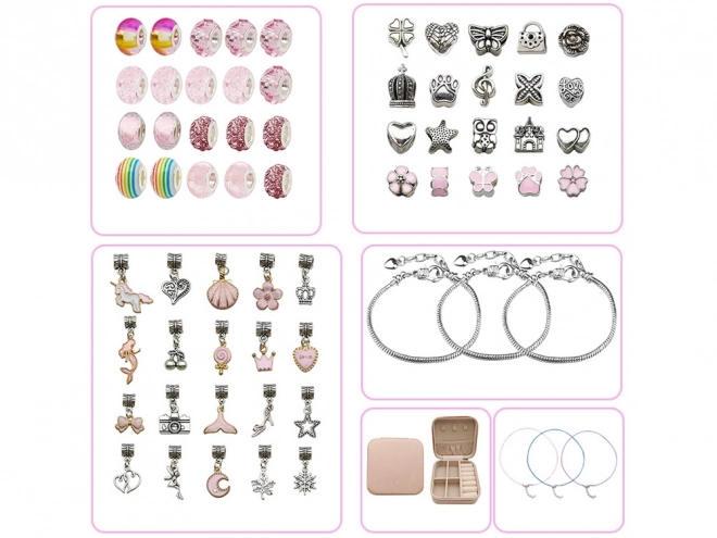 Kit créatif de perles pour la fabrication de bracelets avec pendentifs
