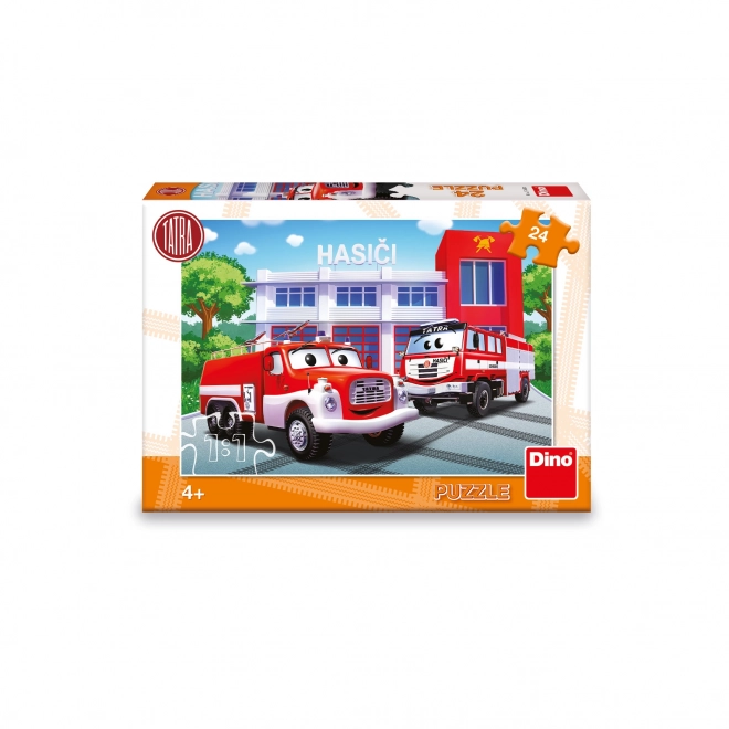 Puzzle Dino Pompiers 24 pièces