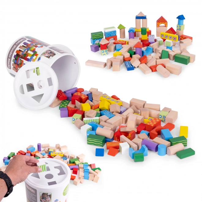 Jeux de construction en bois pour enfants avec boîte de tri ECOTOYS