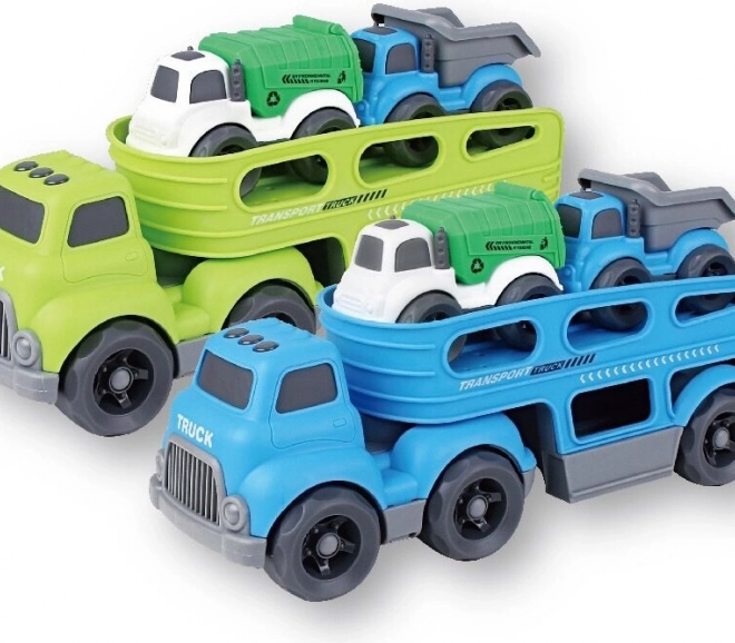Grand transporteur de voitures avec voitures pour le transport