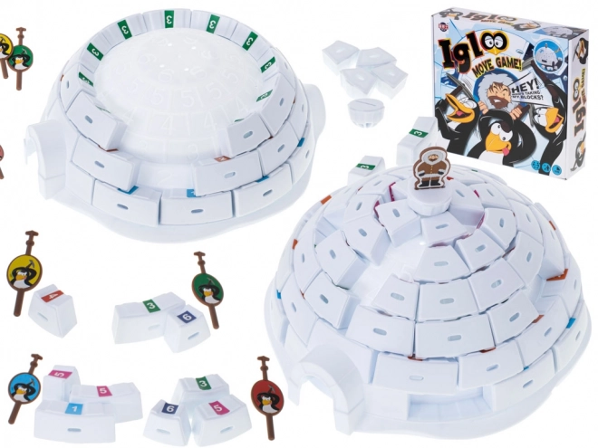 Jeu de société construis un igloo avec des pingouins