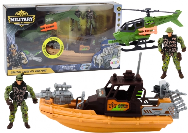 Ensemble de jeu militaire avec figurines et accessoires