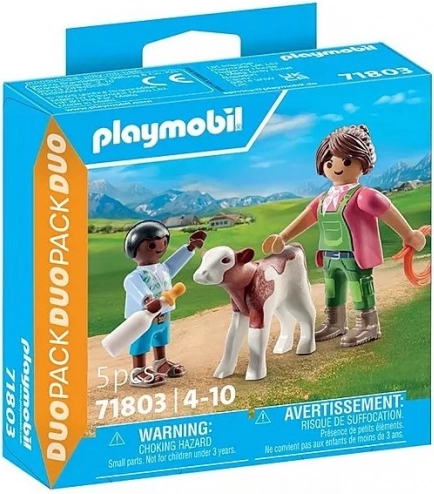Playmobil DuoPack fermière avec enfant et veau
