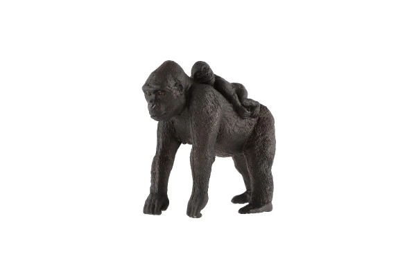 Gorille des montagnes avec bébé en plastique 9cm en sachet