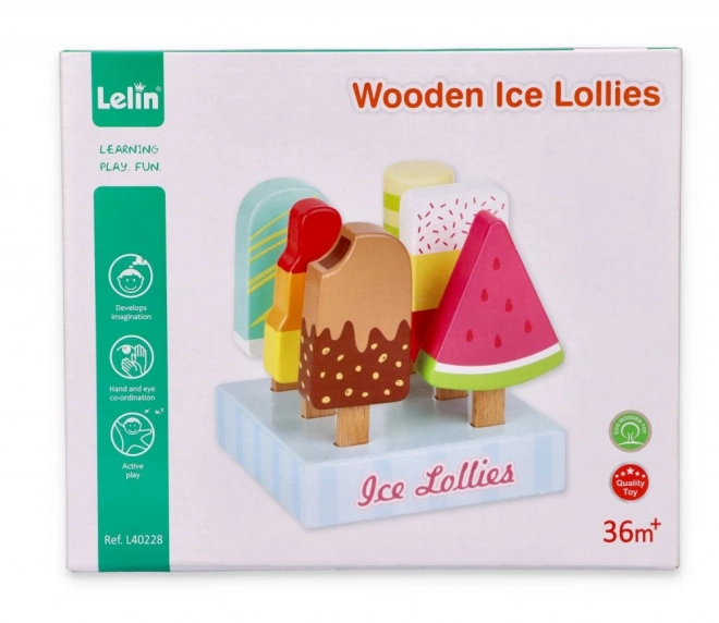 Glace en bois sur bâtonnet