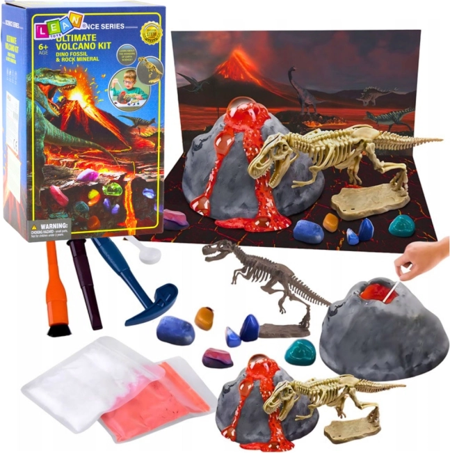 Ensemble éducatif éruptions volcaniques et dinosaures