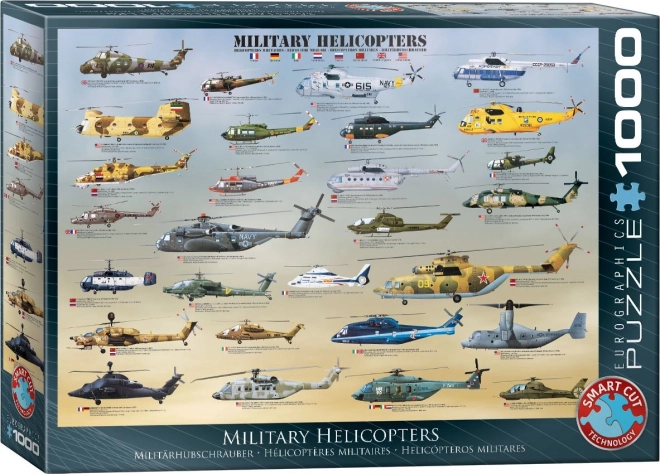 Puzzle Hélicoptères Militaires 1000 Pièces