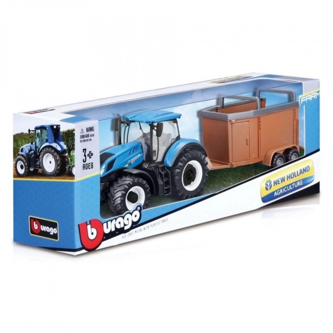 Farma Traktor New Holland avec remorque pour chevaux
