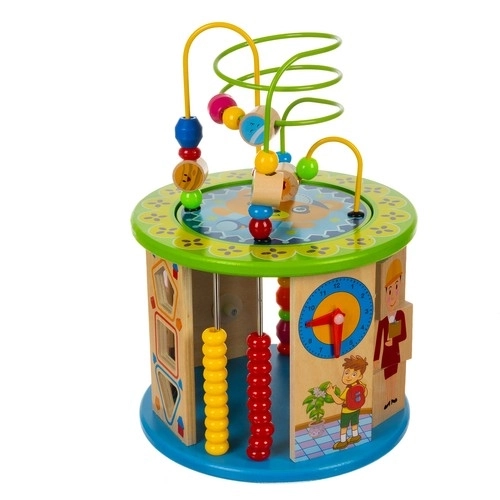 Cube en bois avec jeux pour enfants