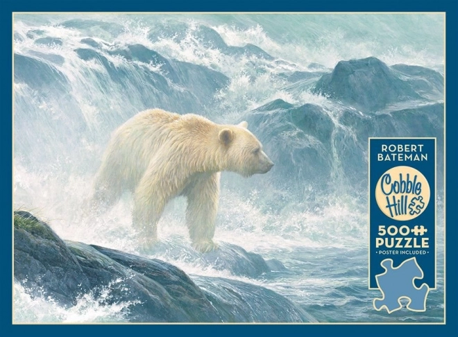 Puzzle Chasse au saumon - Ours polaire 500 pièces