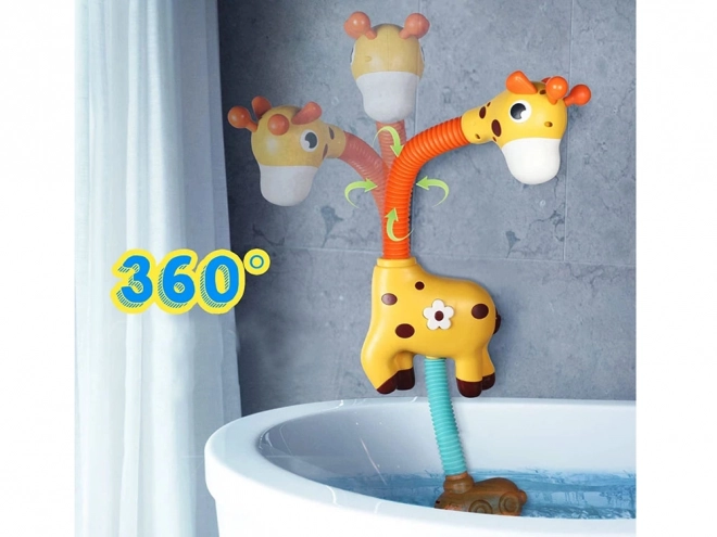 Girafe de bain joyeuse avec effet de douche aquatique
