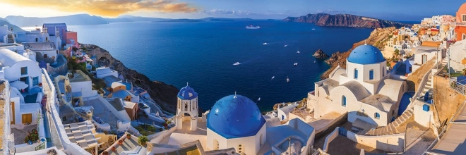 EUROGRAPHICS puzzle panoramique 1000 pièces – Santorin, Grèce (Air Pano)