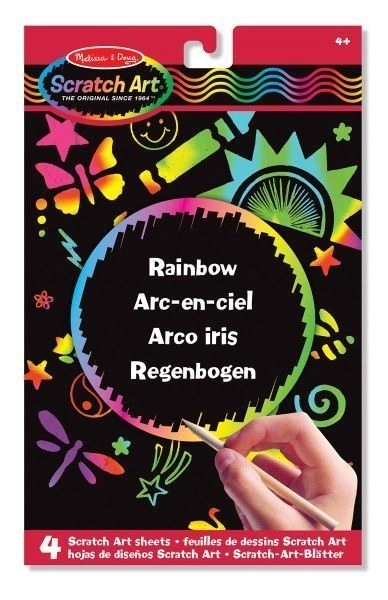 Tableau arc-en-ciel à gratter scintillant