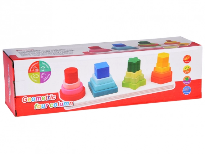 Puzzle en bois logique coloré