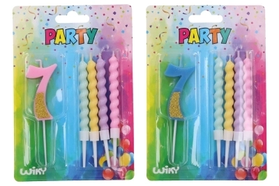 Bougie de fête numéro 7 avec quatre bougies