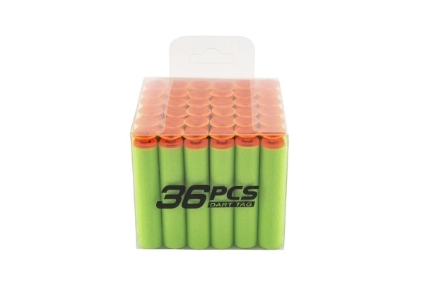 Cartouches de rechange en mousse pour pistolet 36 pièces avec ventouses 4 couleurs dans une boîte 8x7x8cm