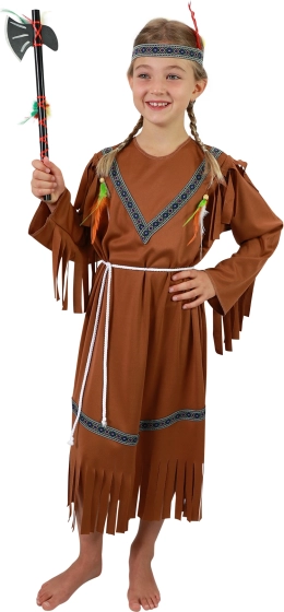 Déguisement d’enfant Indienne avec bandeau et plumes – taille S