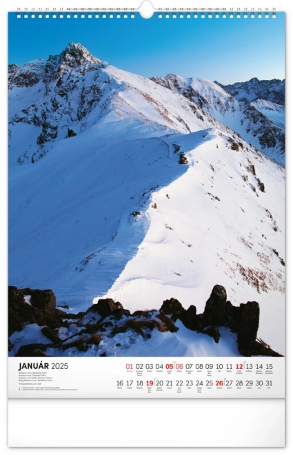 NOTIQUE Calendrier mural Tatry 2025, 33 x 46 cm