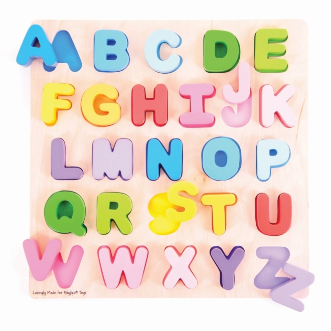 Puzzle à encastrer Bigjigs - lettres majuscules de l'alphabet
